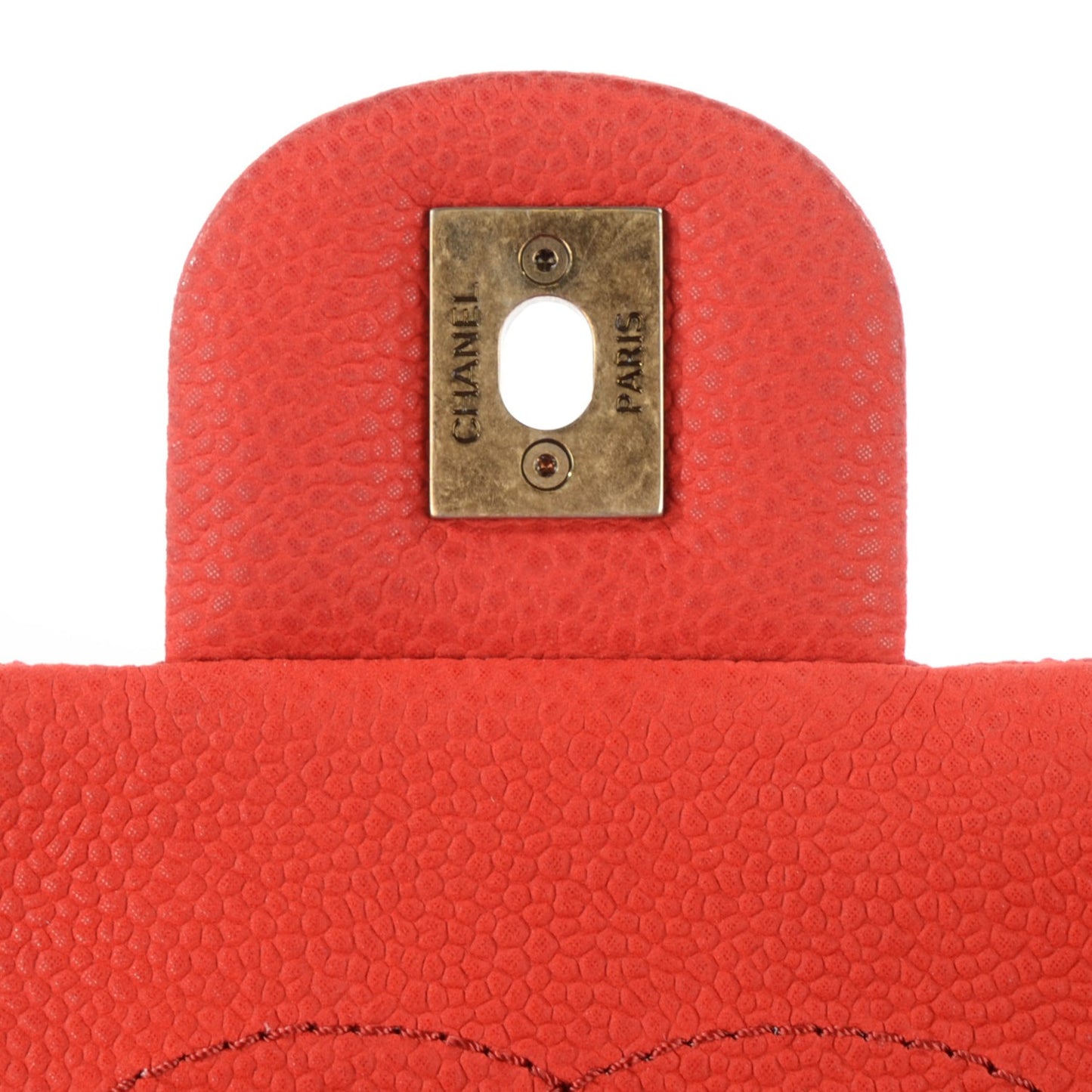 Iridescent Caviar Quilted Medium Chic Quilt Flap Red