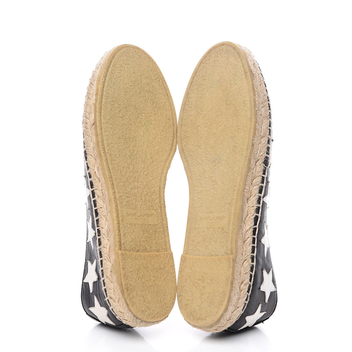 Nappa Embossed Star Print Espadrilles 35 Black Optic White
