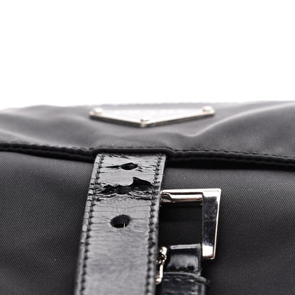 Prada Tessuto Nylon Single Buckle Messenger Bag Black 8 of 13