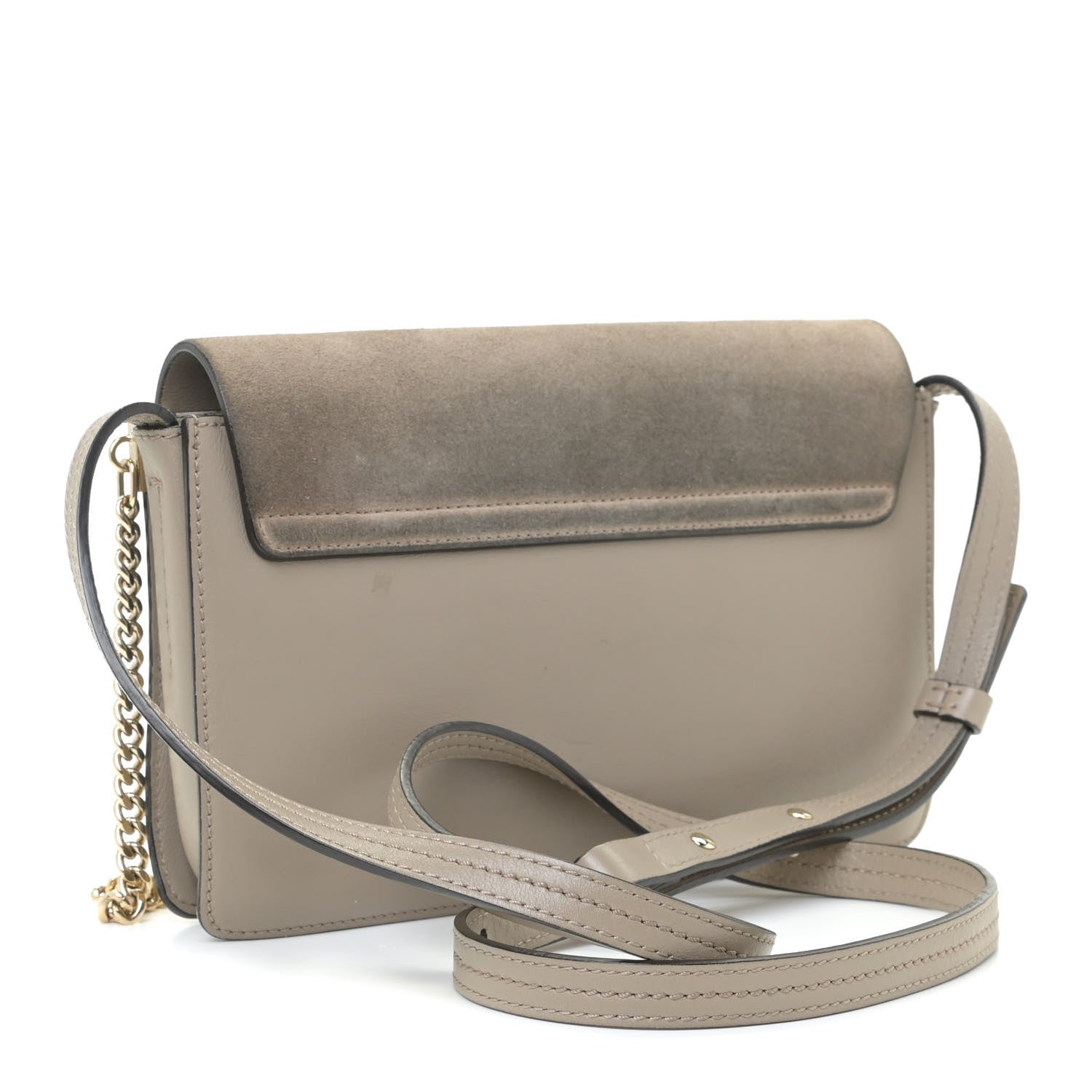 Chloe Suede Calfskin Small Faye Shoulder Bag Motty Grey 3 of 18
