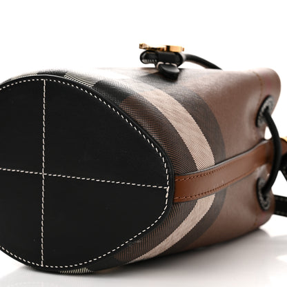 Burberry Giant Check Calfskin TB Mini Bucket Bag Dark Birch 10 of 10