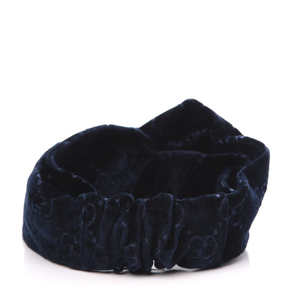 Gucci Velvet GG Monogram Headband Sapphire 4 of 7