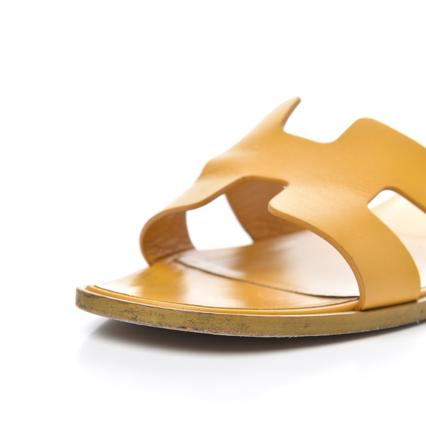 Box Calfskin Oran Sandals 38 Jaune Citron