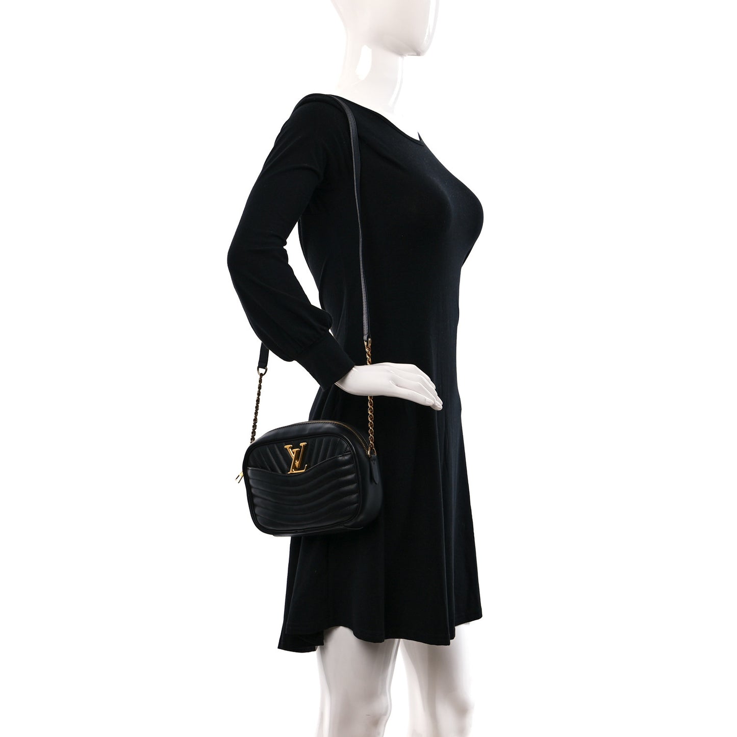 Calfskin New Wave Camera Bag NV Black