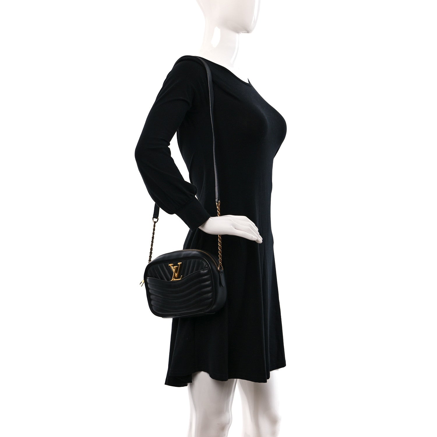 Louis Vuitton Calfskin New Wave Camera Bag NV Black 2 of 9