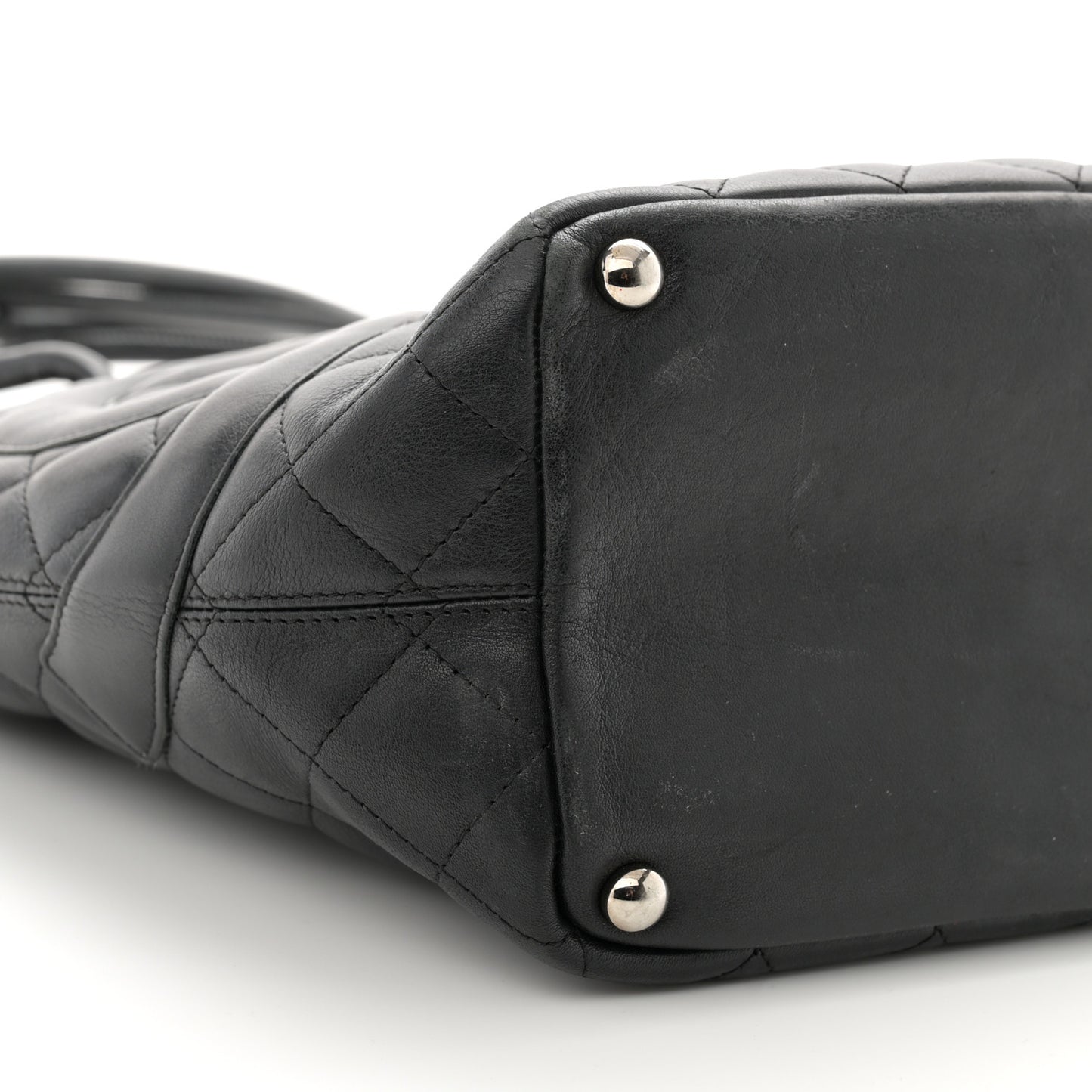 Calfskin Quilted Medium Cambon Tote Black