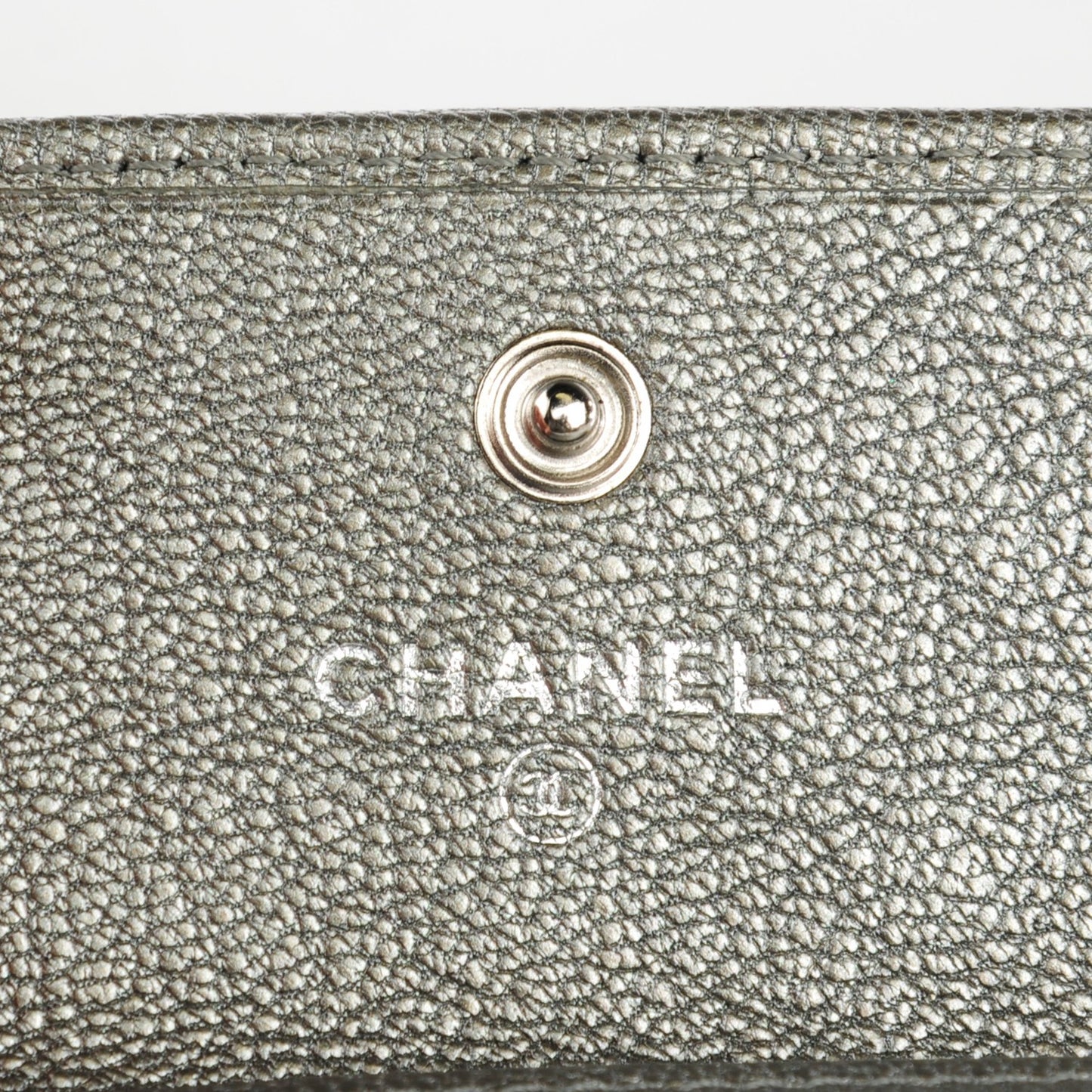 Metallic Goatskin Coin Purse Silver