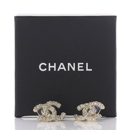 Chanel Crystal CC Earrings Gold 5 of 5