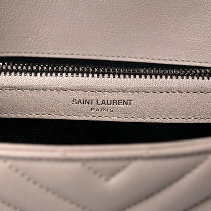 Saint Laurent Sheepskin Matelasse Chevron Monogram Medium College Bag Rose Antic 6 of 17