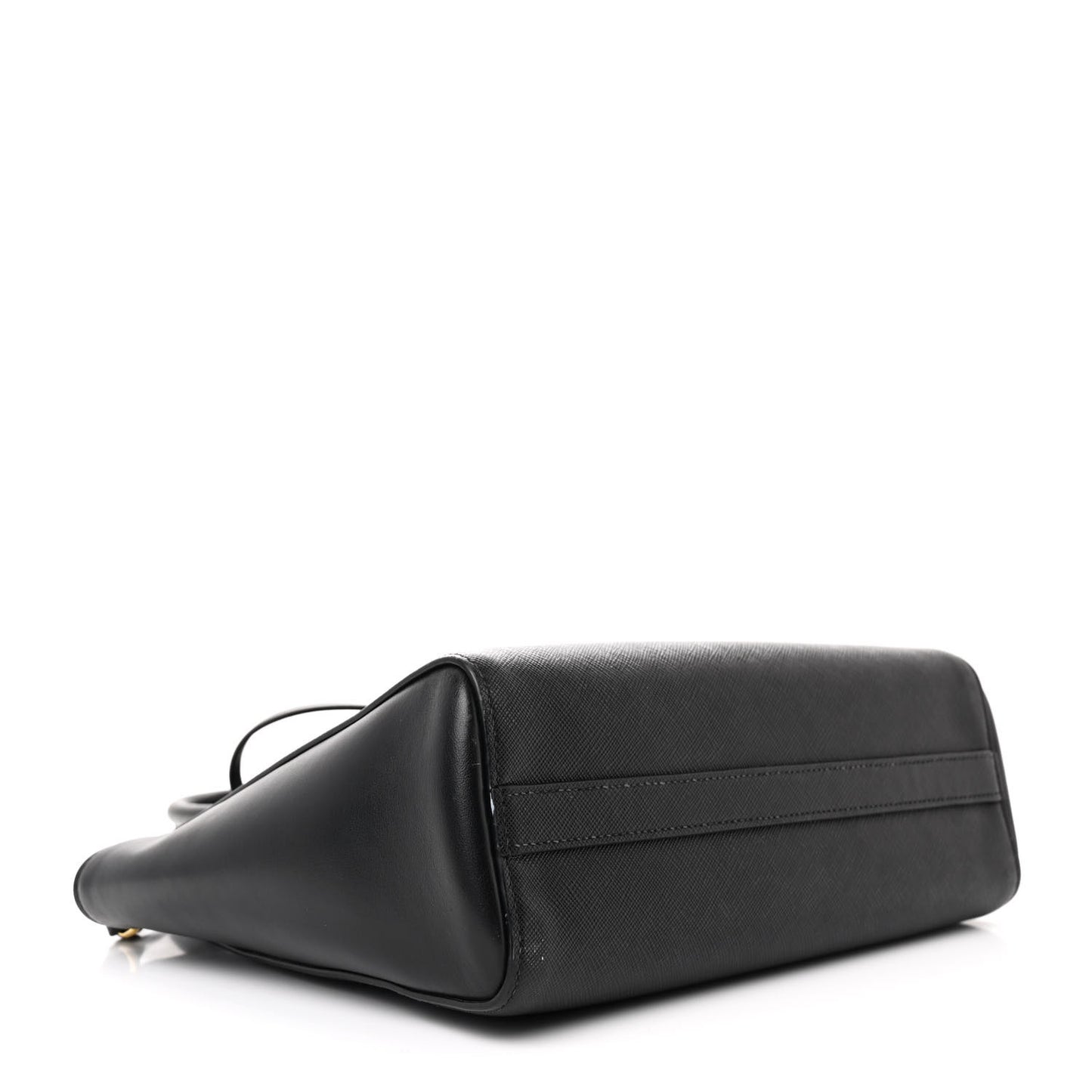 Saffiano Soft Calfskin Small Zippered Tote Black