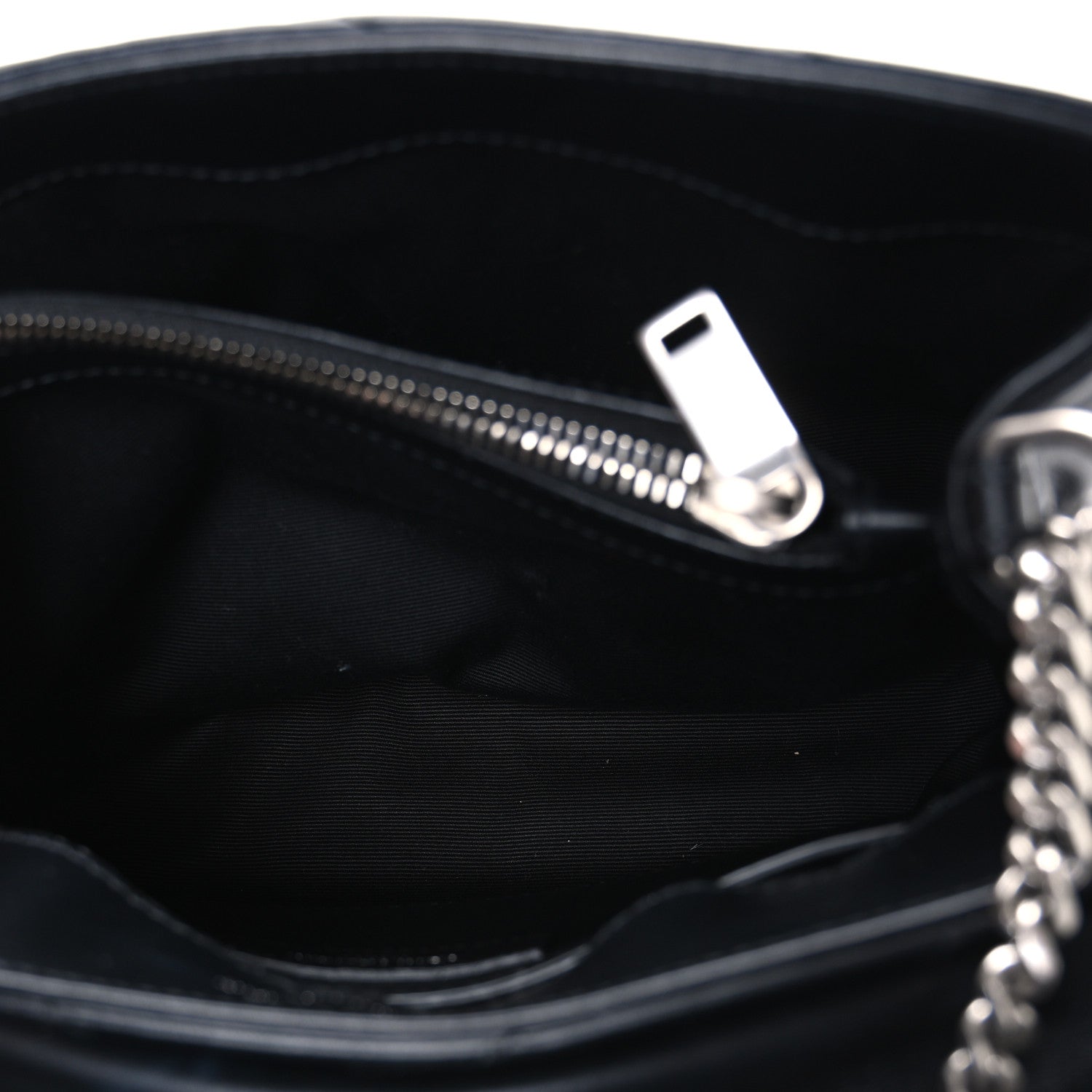 Saint Laurent Calfskin Y Quilted Monogram Small Loulou Chain Satchel Black 5 of 10