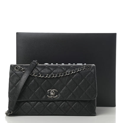 Chanel Crumpled Lambskin Quilted Medium Single Flap Black 13 of 13