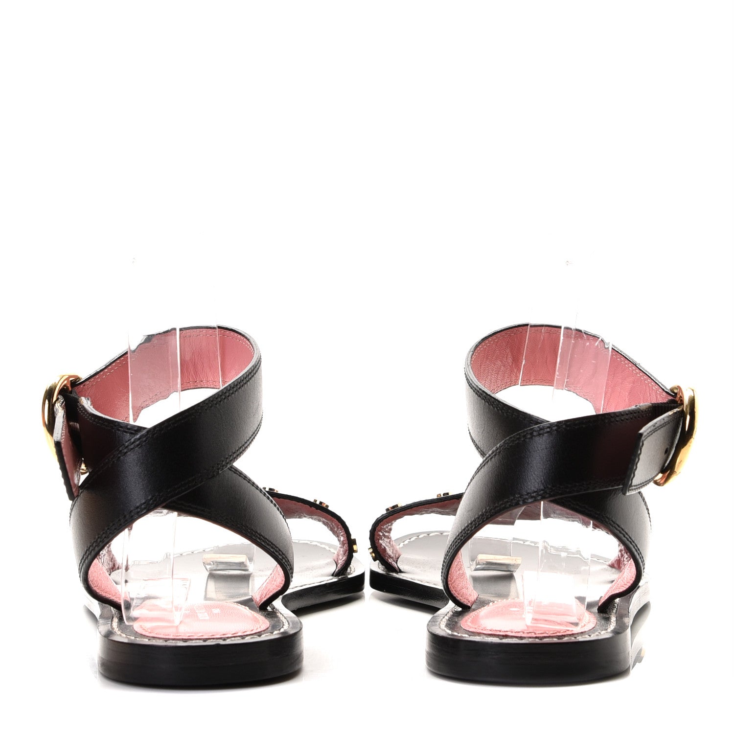 Louis Vuitton Calfskin Monogram Passenger Flat Sandals 37 Black 4 of 10