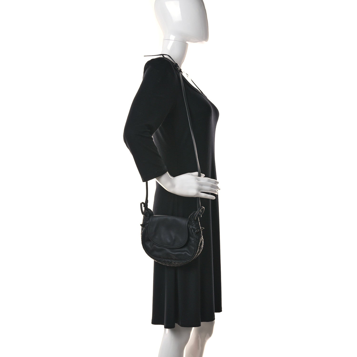 Bottega Veneta Nappa Intrecciato Small Nodini Flap Crossbody Black 2 of 9