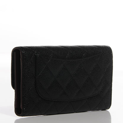 Chanel Caviar Quilted Long Flap Wallet Black 3 of 8