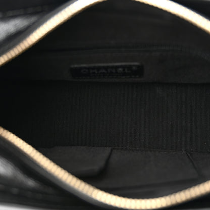 Chanel Metallic Crumpled Goatskin Quilted Small Gabrielle Hobo Black Gold 5 of 11