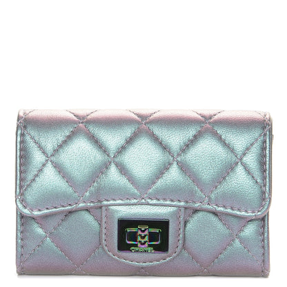 Chanel Iridescent Lambskin Quilted Reissue Flap Card Holder Light Purple 1 of 9