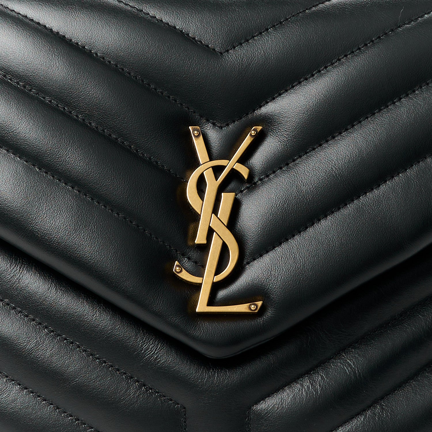 Saint Laurent Calfskin Y Quilted Monogram Medium Loulou Chain Satchel Black 9 of 11