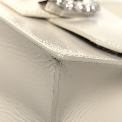Jimmy Choo Textured Patent Calfskin Small Madeline Satchel Latte 9 of 13