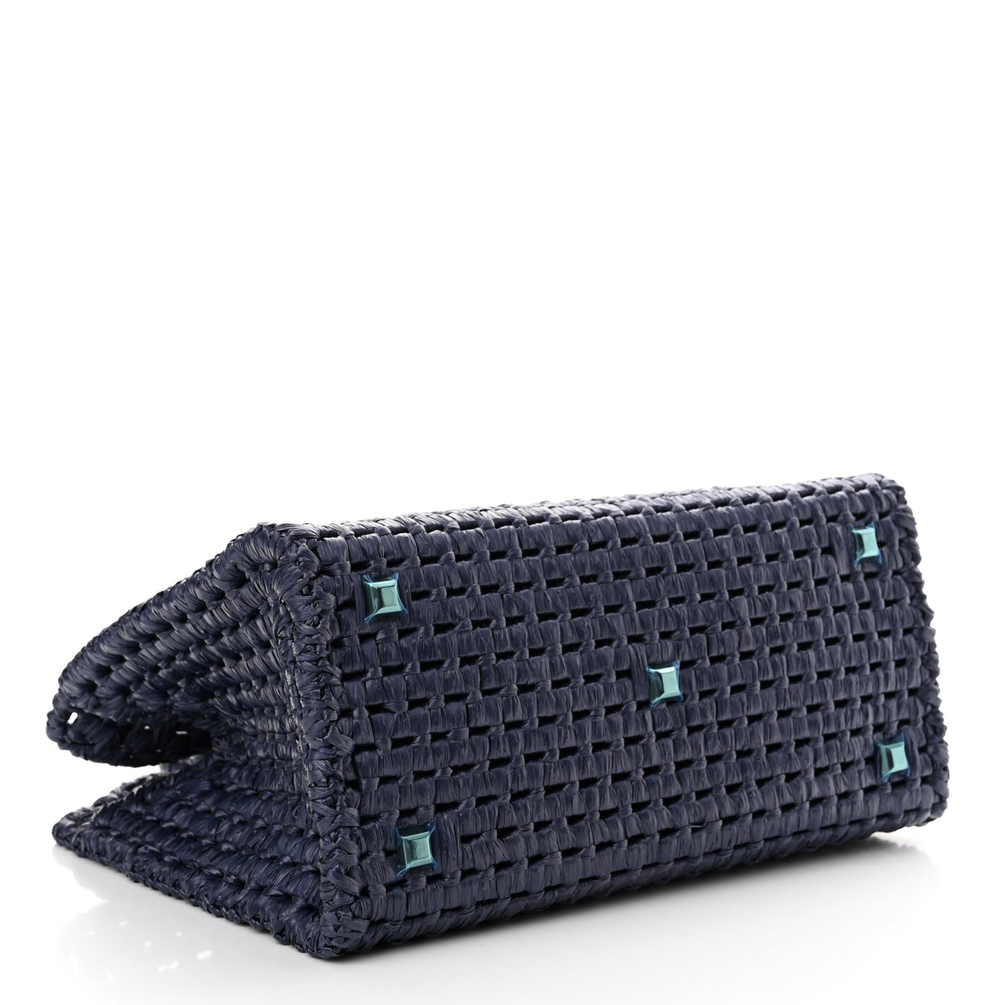 Raffia Medium The Studio Box Bag Midnight