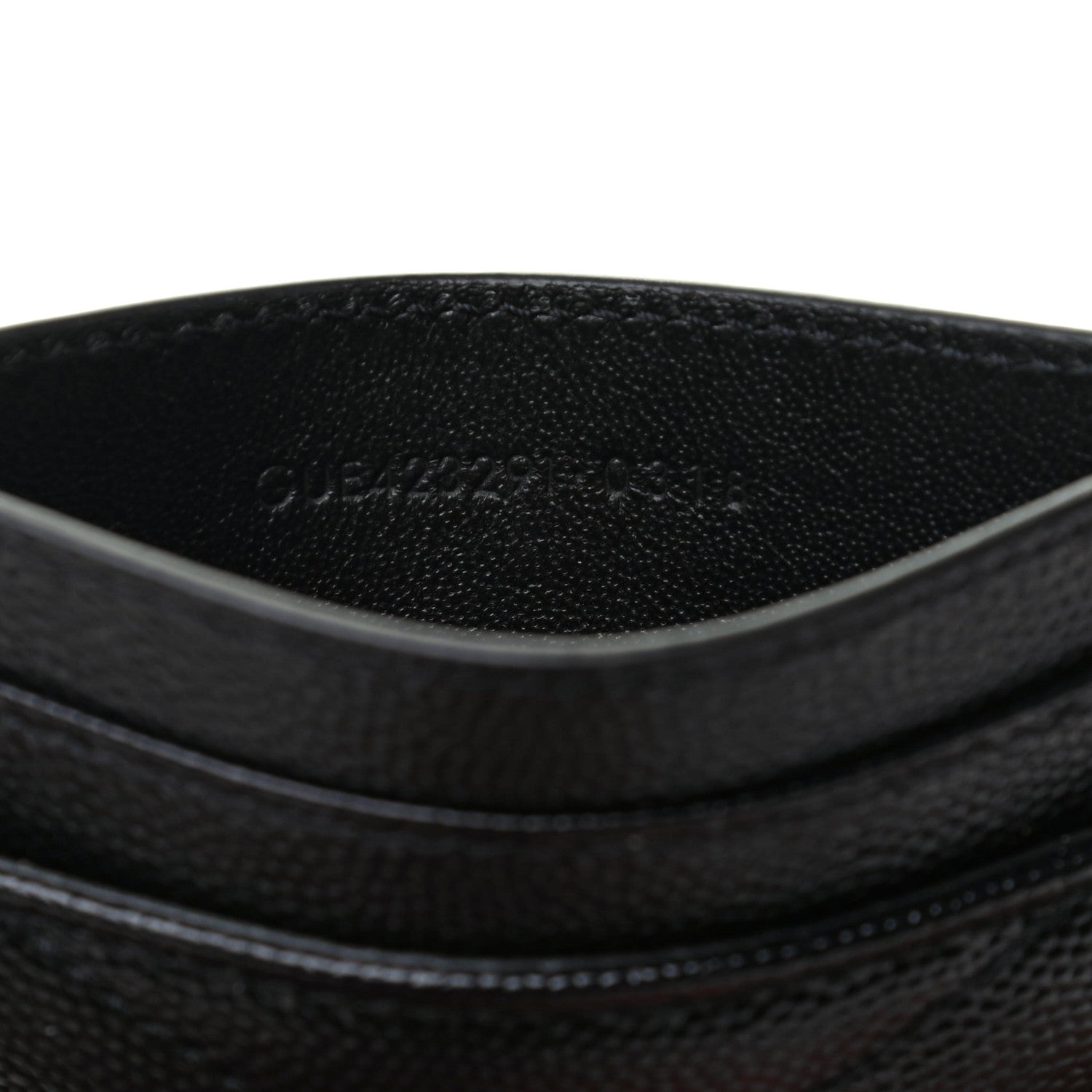 Saint Laurent Grain De Poudre Matelasse Chevron Monogram Credit Card Case Black 6 of 6