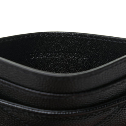 Saint Laurent Grain De Poudre Matelasse Chevron Monogram Credit Card Case Black 6 of 6