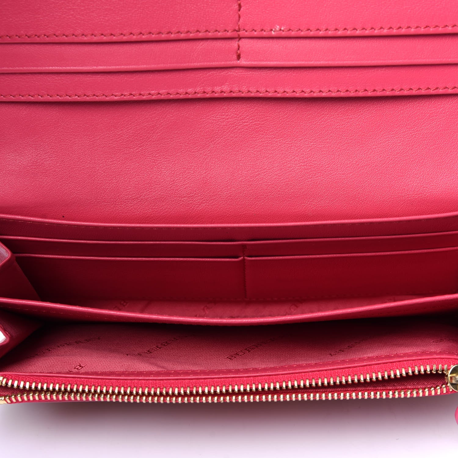 Burberry Calfskin Horseferry Check Porter Continental Wallet Crimson Pink 5 of 10