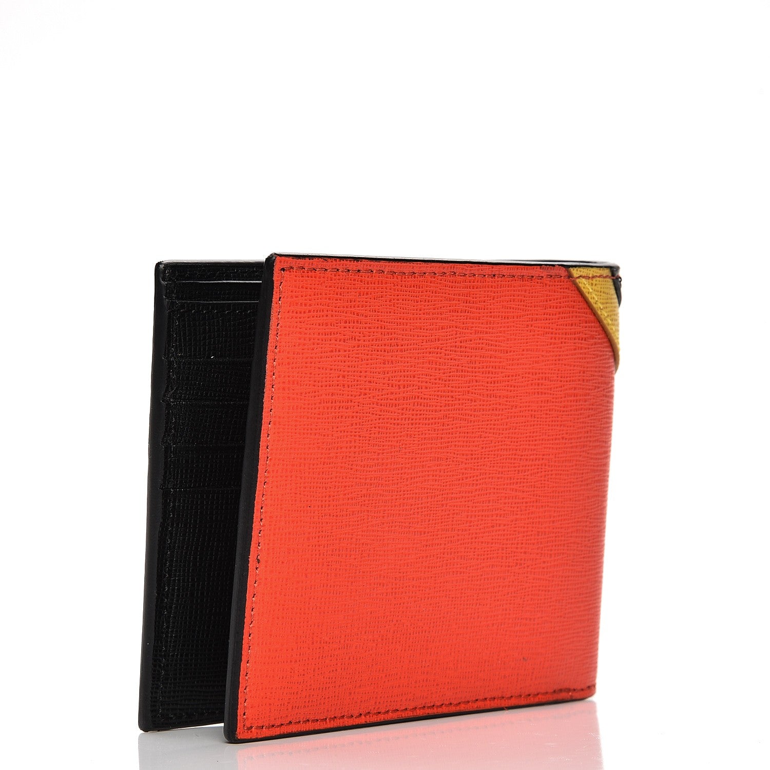 Fendi Vitello Elite Monster Eyes Inlay Bi-Color Wallet Red Multicolor 3 of 6