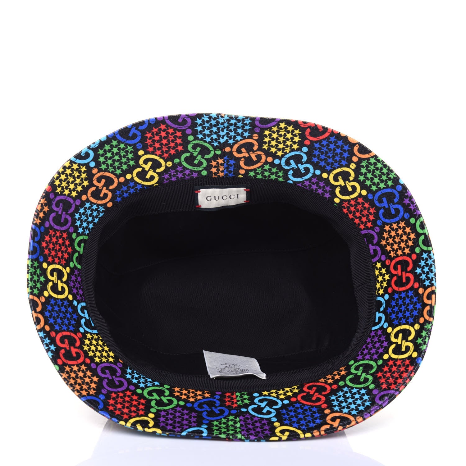 Gucci GG Supreme Monogram Psychedelic Fedora Hat L Black Multicolor 4 of 6