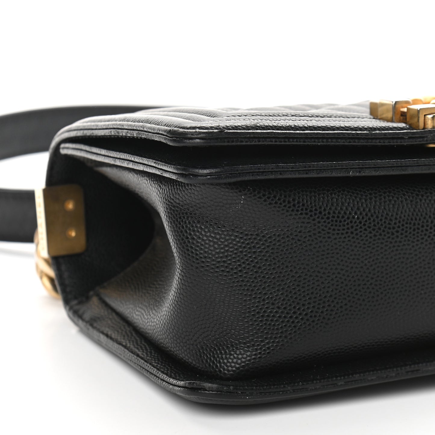 Caviar Quilted Small Boy Flap Black