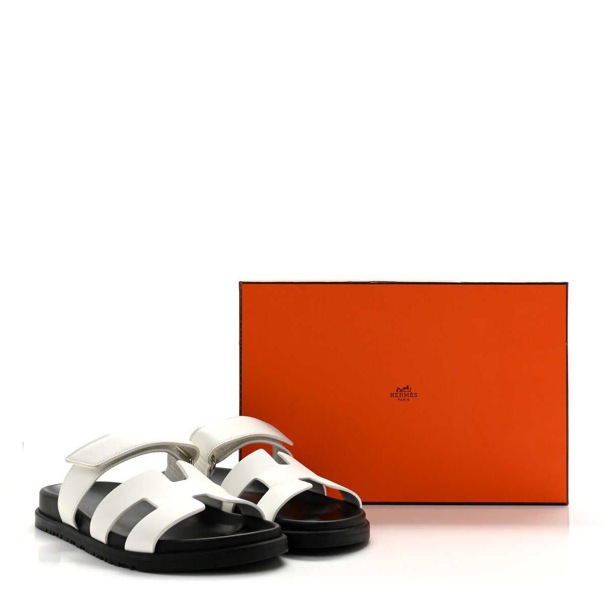 Hermes Calfskin Womens Chypre Sandals 38.5 White 13 of 13