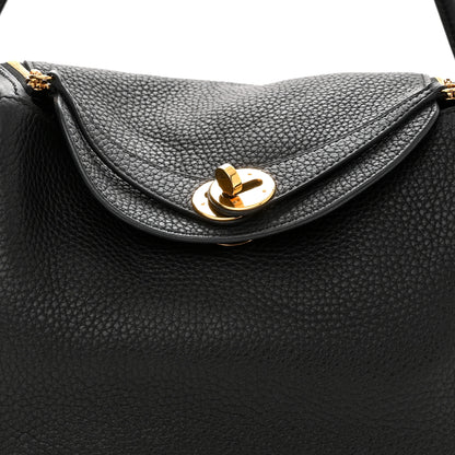 Hermes Taurillon Clemence Lindy 26 Black 7 of 9