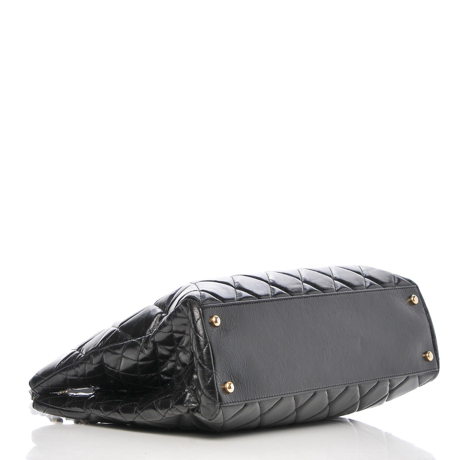 Chanel Glazed Calfskin Quilted Tote Black 4 of 13