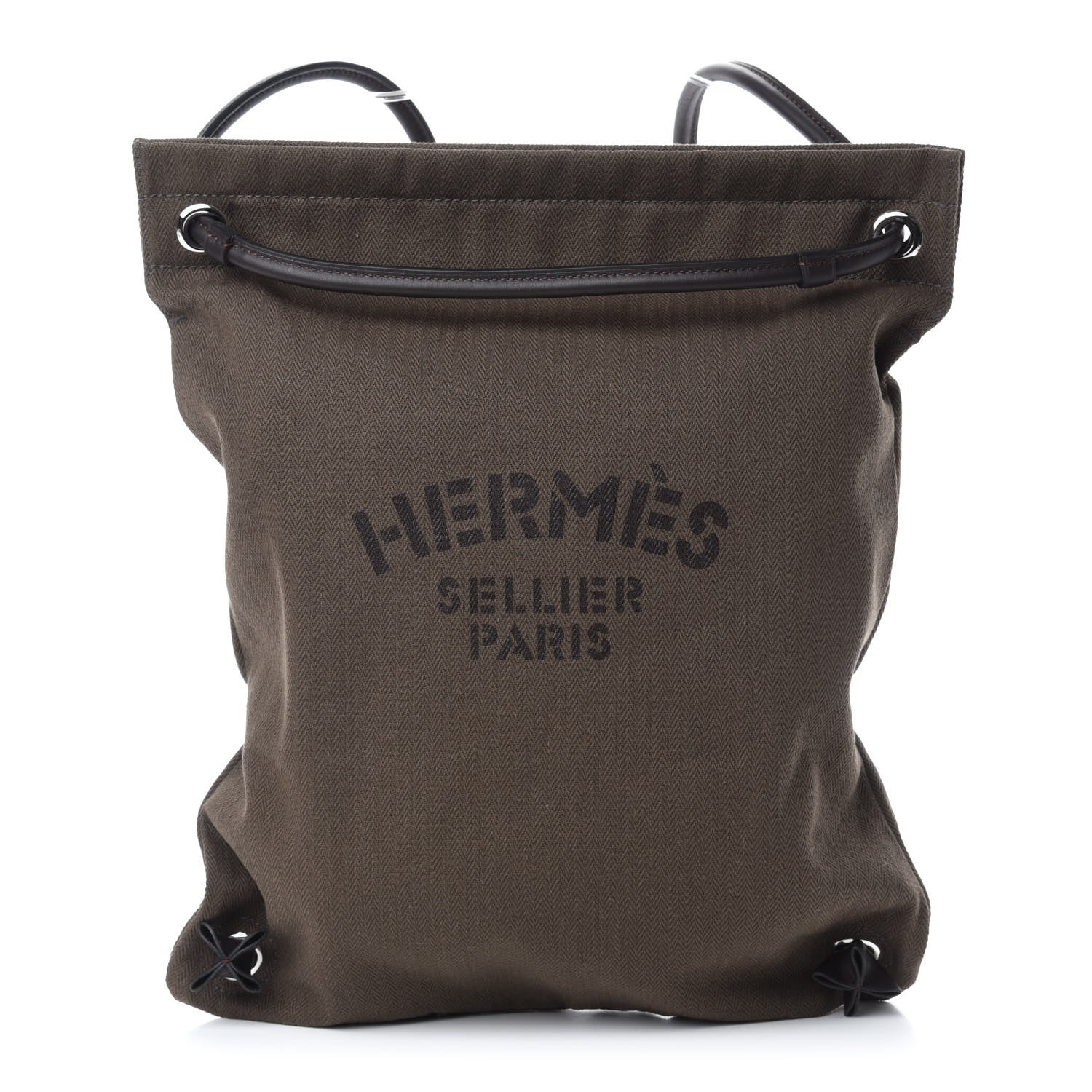 Hermes Herringbone Canvas Swift Maline Bag Kaki Ebene 1 of 9