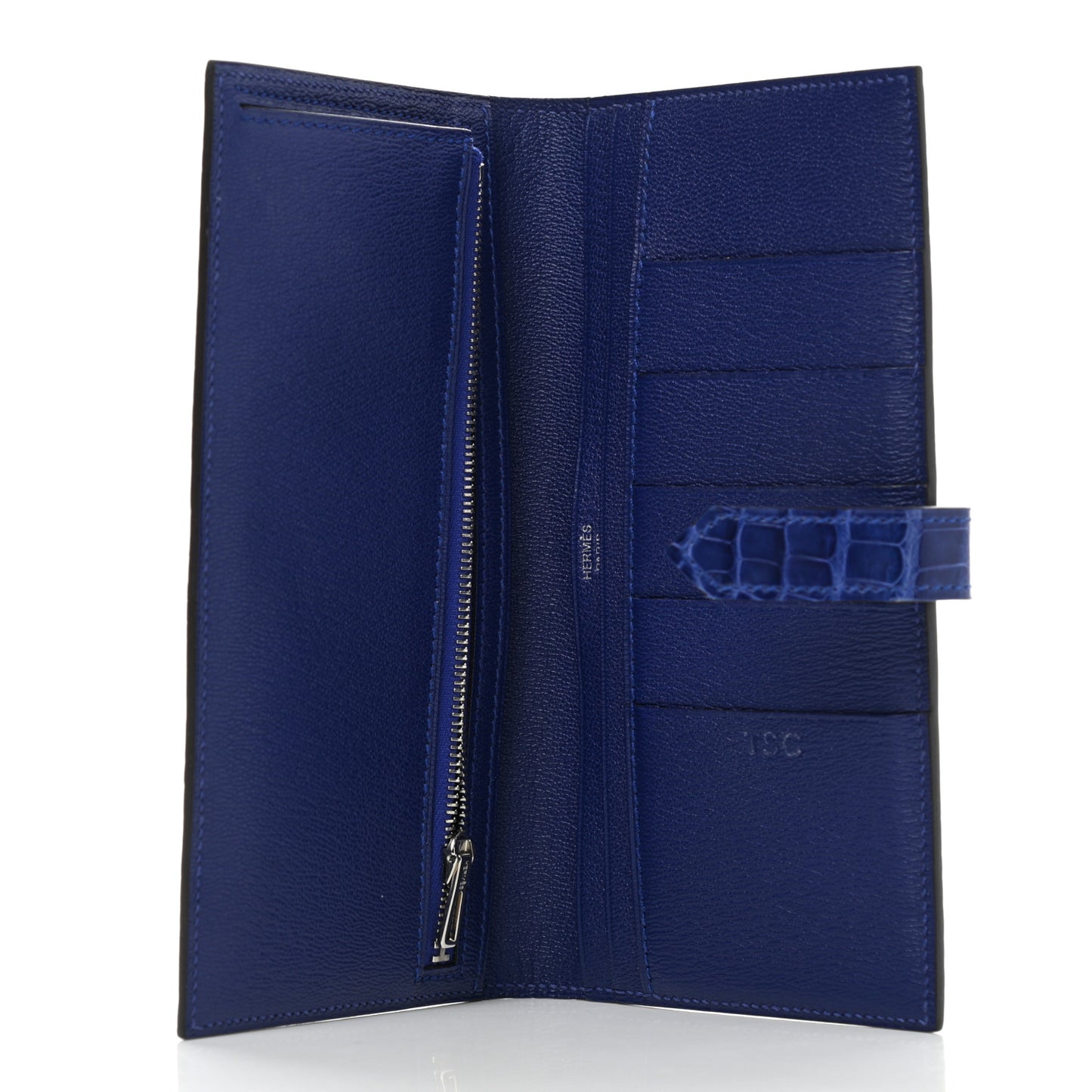 Shiny Alligator Bearn Wallet Bleu Electrique