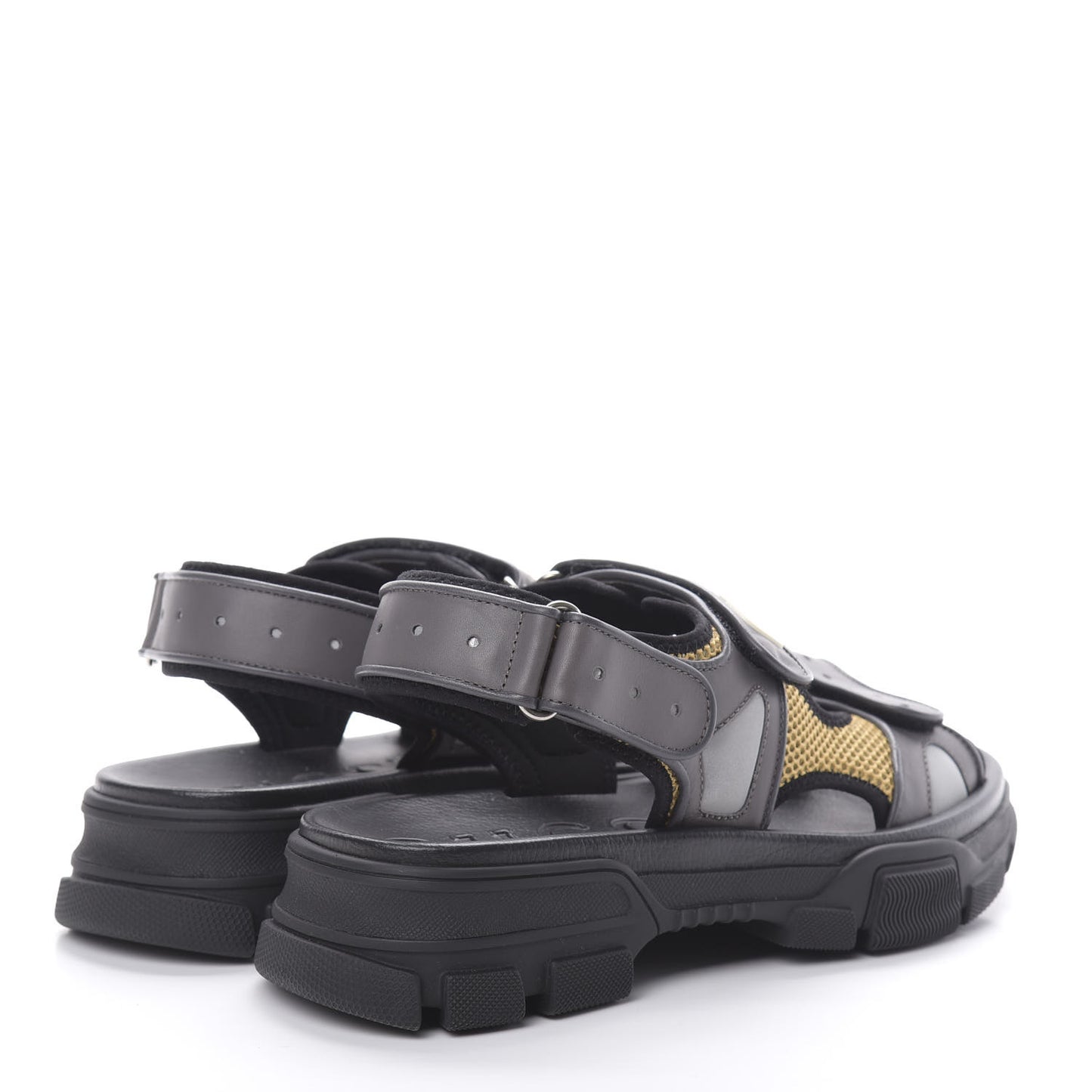 X SEGA Nappa Mesh Mens Aguru Sandals 9 Loess Black