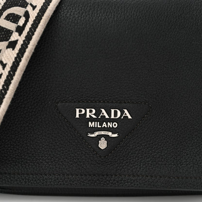 Prada Vitello Daino Soft Flap Crossbody Black 8 of 11
