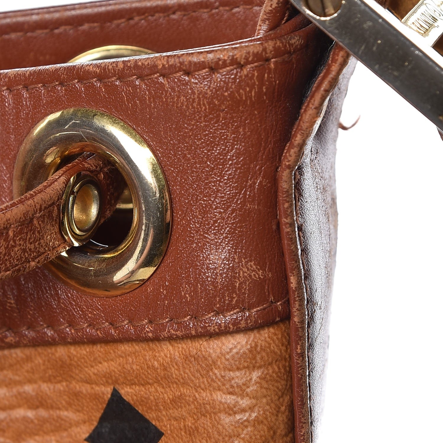 MCM Visetos Drawstring Bag Cognac 14 of 26