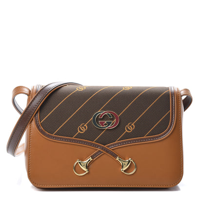 Gucci Calfskin Canvas Diagonal GG Rajah Shoulder Bag Brown 1 of 12