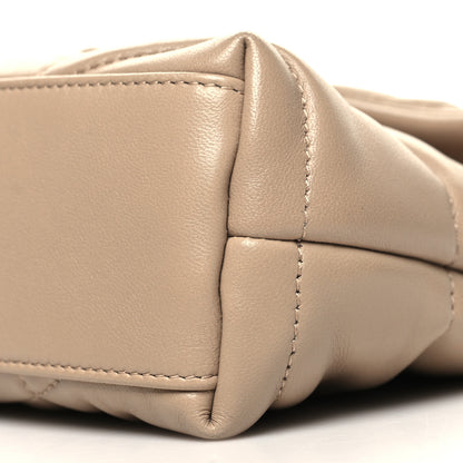 Saint Laurent Lambskin Quilted Toy Loulou Puffer Monogram Chain Satchel Dark Beige 10 of 11