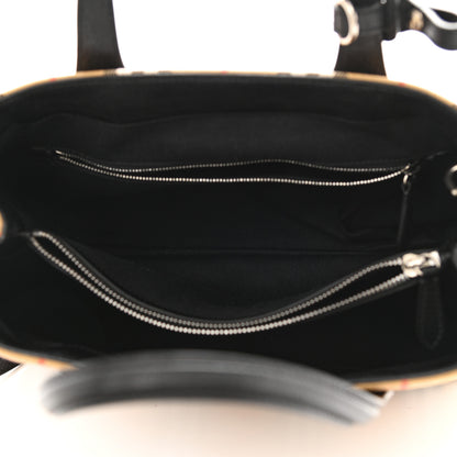 Burberry Goatskin Vintage Check Medium Banner Tote Black 5 of 11