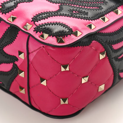 Valentino Garavani Nappa Crystal Tiger Medium Rockstud Spike Shoulder Bag Pink 8 of 8