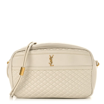 Saint Laurent Lambskin Quilted Victoire Camera Bag Blanc Vintage 1 of 16