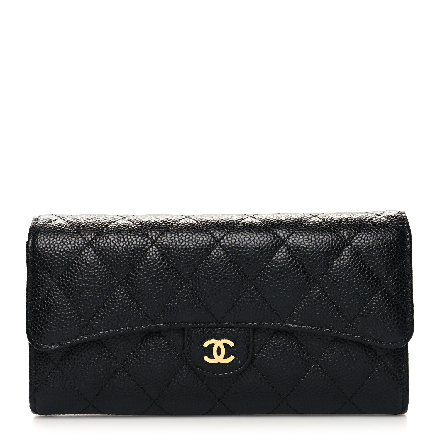Chanel Caviar Quilted Long Flap Wallet Black 1 of 10