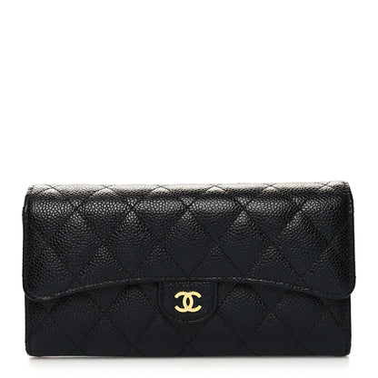 Chanel Caviar Quilted Long Flap Wallet Black 1 of 10