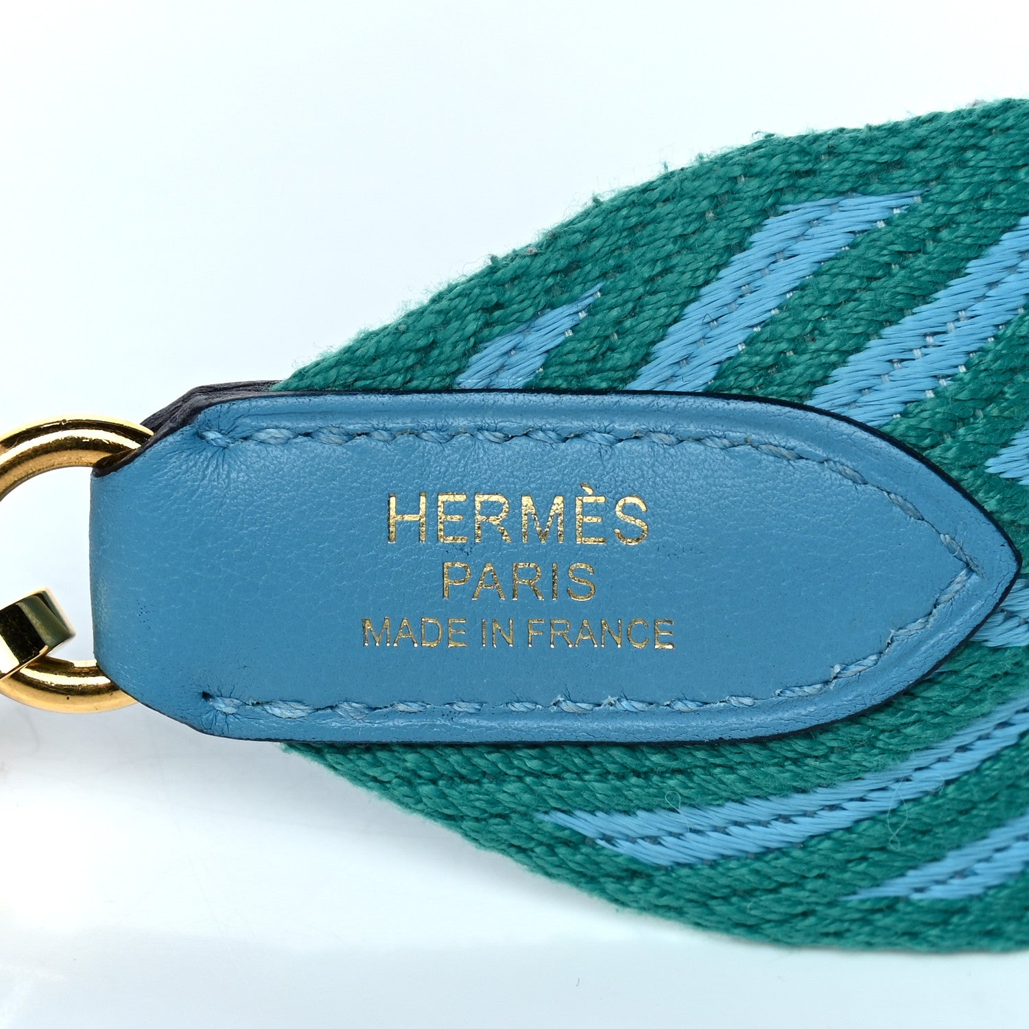 Hermes Toile Swift 50mm Sangle ZigZag Shoulder Strap Bleu Du Nord Vert Veronese 4 of 6