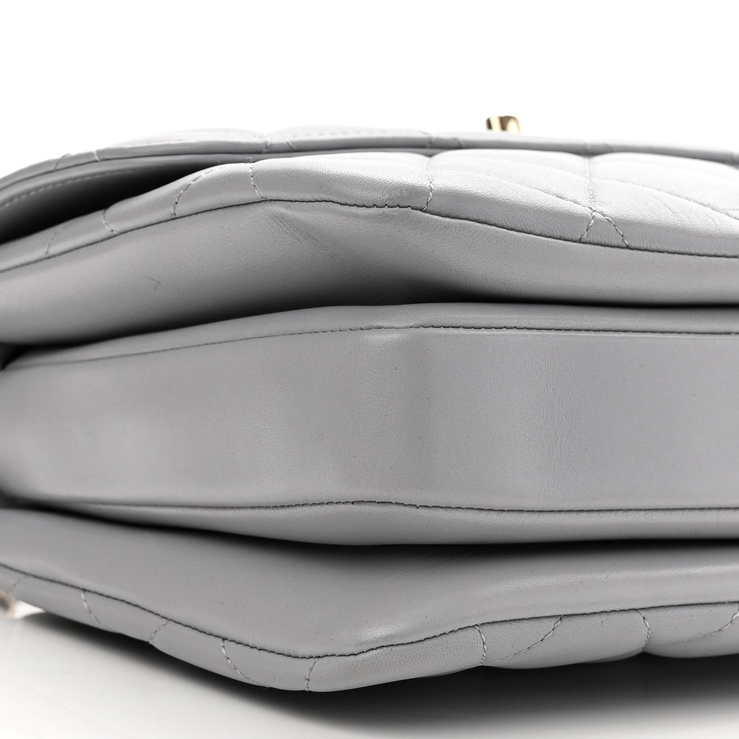 Lambskin Quilted Small Trendy CC Flap Dual Handle Bag Grey