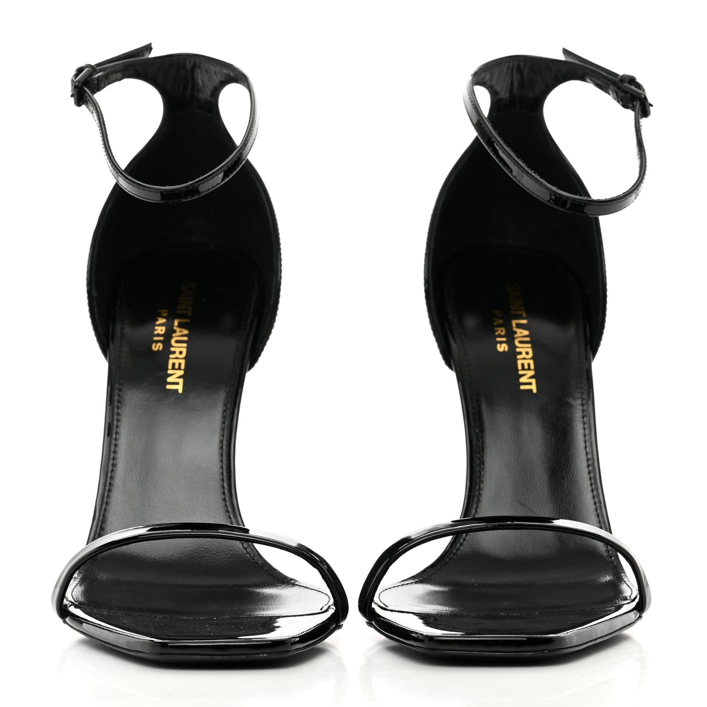 Patent Calfskin Opyum 110 Sandals 38.5 Black