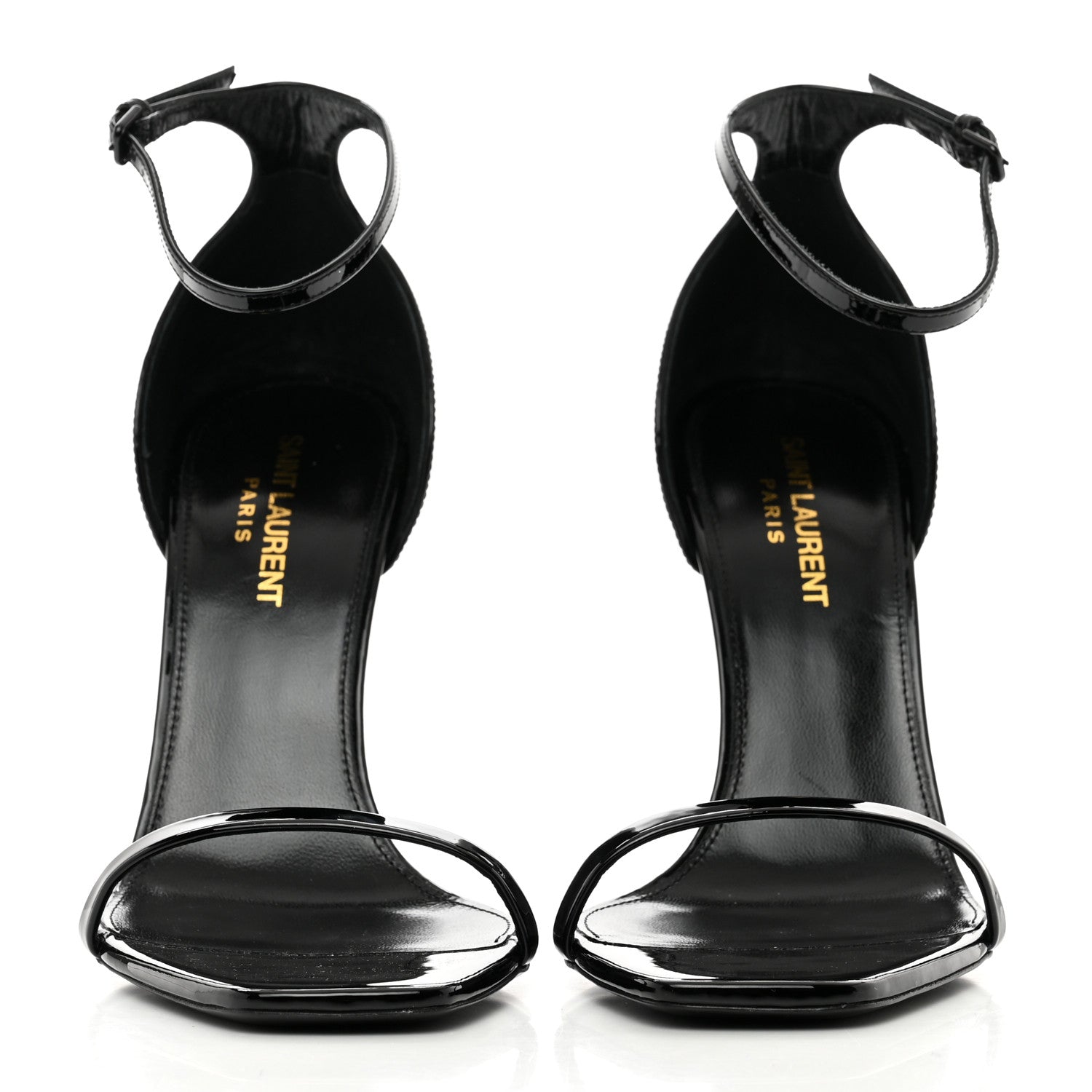 Saint Laurent Patent Calfskin Opyum 110 Sandals 38.5 Black 2 of 8