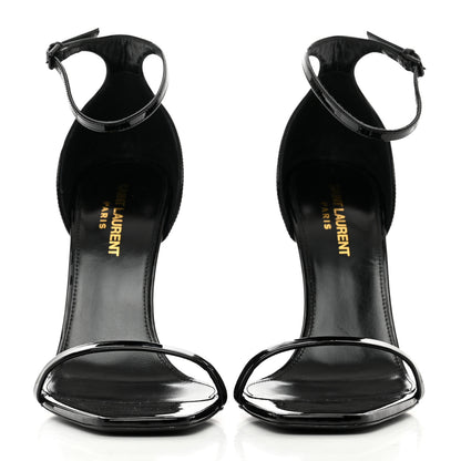 Saint Laurent Patent Calfskin Opyum 110 Sandals 38.5 Black 2 of 8